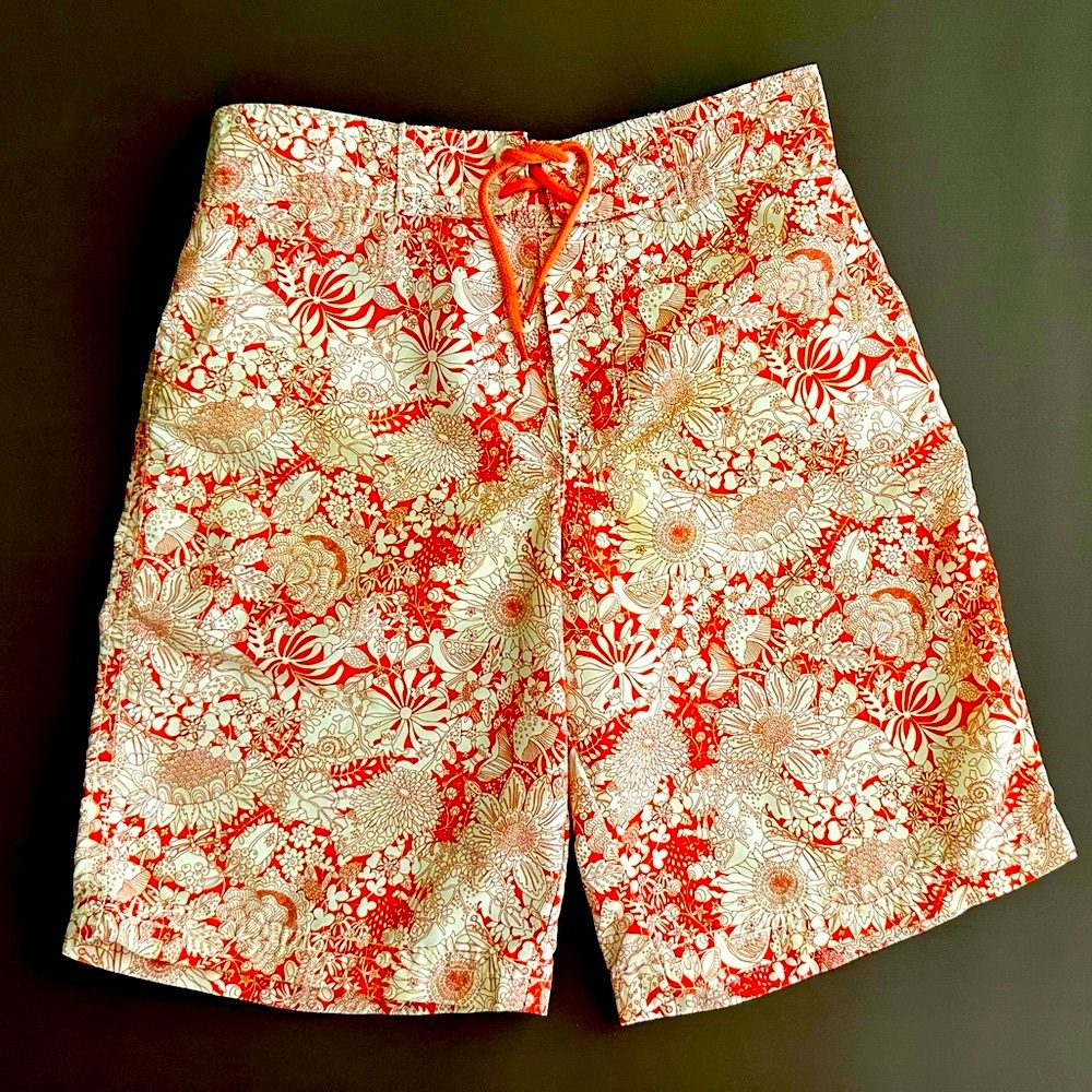 Janie And Jack Swim Trunks Kids Boys, Orange White Multicolor, Size 6US